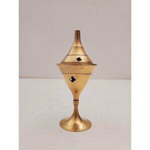 Vintage Brass Stick/Cone Incense Burner small burner with lid, made in india